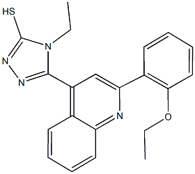 5-[2-(2-ethoxyphenyl)-4-quinolinyl]-4-ethyl-4H-1,2,4-triazol-3-yl hydrosulfide Struktur