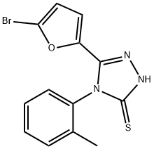 5-(5-bromo-2-furyl)-4-(2-methylphenyl)-4H-1,2,4-triazol-3-yl hydrosulfide Struktur