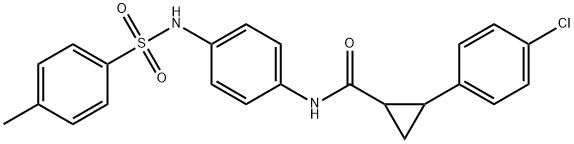 2-(4-chlorophenyl)-N-(4-{[(4-methylphenyl)sulfonyl]amino}phenyl)cyclopropanecarboxamide Struktur