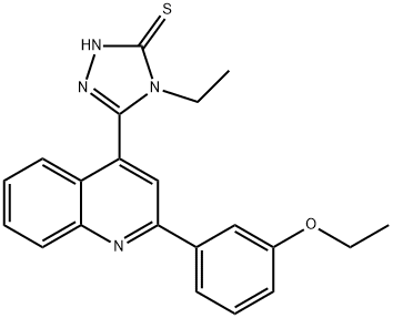 5-[2-(3-ethoxyphenyl)-4-quinolinyl]-4-ethyl-4H-1,2,4-triazol-3-yl hydrosulfide Struktur