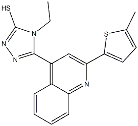 4-ethyl-5-[2-(5-methyl-2-thienyl)-4-quinolinyl]-4H-1,2,4-triazol-3-yl hydrosulfide Struktur