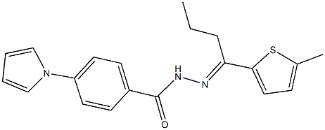 N'-[1-(5-methyl-2-thienyl)butylidene]-4-(1H-pyrrol-1-yl)benzohydrazide Struktur