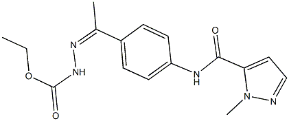 ethyl 2-[1-(4-{[(1-methyl-1H-pyrazol-5-yl)carbonyl]amino}phenyl)ethylidene]hydrazinecarboxylate Struktur