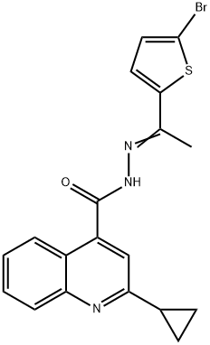 N'-[1-(5-bromo-2-thienyl)ethylidene]-2-cyclopropyl-4-quinolinecarbohydrazide Struktur