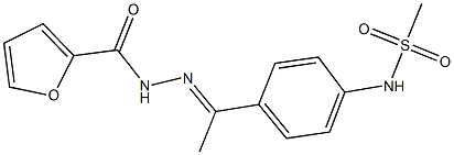 N-{4-[N-(2-furoyl)ethanehydrazonoyl]phenyl}methanesulfonamide Struktur