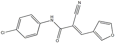 N-(4-chlorophenyl)-2-cyano-3-(3-furyl)acrylamide Struktur