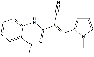 2-cyano-N-(2-methoxyphenyl)-3-(1-methyl-1H-pyrrol-2-yl)acrylamide Struktur