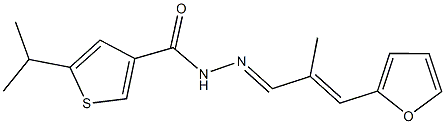 N'-[3-(2-furyl)-2-methyl-2-propenylidene]-5-isopropyl-3-thiophenecarbohydrazide Struktur