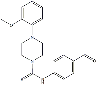 N-(4-acetylphenyl)-4-(2-methoxyphenyl)-1-piperazinecarbothioamide Struktur