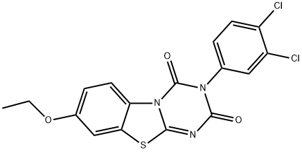 3-(3,4-dichlorophenyl)-8-ethoxy-2H-[1,3,5]triazino[2,1-b][1,3]benzothiazole-2,4(3H)-dione Struktur