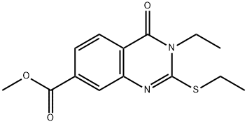 methyl 3-ethyl-2-(ethylsulfanyl)-4-oxo-3,4-dihydro-7-quinazolinecarboxylate Struktur