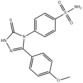 4-[3-(4-methoxyphenyl)-5-sulfanyl-4H-1,2,4-triazol-4-yl]benzenesulfonamide Struktur