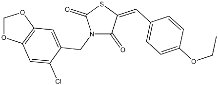 3-[(6-chloro-1,3-benzodioxol-5-yl)methyl]-5-(4-ethoxybenzylidene)-1,3-thiazolidine-2,4-dione Struktur