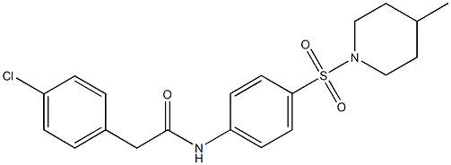 2-(4-chlorophenyl)-N-{4-[(4-methylpiperidin-1-yl)sulfonyl]phenyl}acetamide Struktur