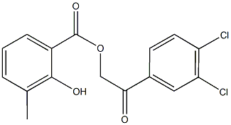 2-(3,4-dichlorophenyl)-2-oxoethyl 2-hydroxy-3-methylbenzoate Struktur