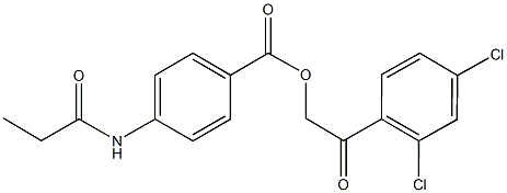 2-(2,4-dichlorophenyl)-2-oxoethyl 4-(propionylamino)benzoate Struktur