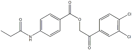 2-(3,4-dichlorophenyl)-2-oxoethyl 4-(propionylamino)benzoate Struktur