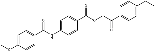 2-(4-ethylphenyl)-2-oxoethyl 4-[(4-methoxybenzoyl)amino]benzoate Struktur