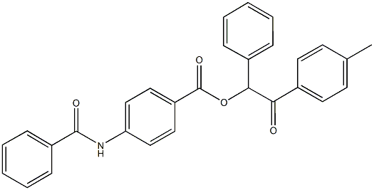 2-(4-methylphenyl)-2-oxo-1-phenylethyl 4-(benzoylamino)benzoate Struktur