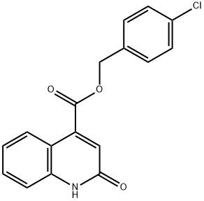 4-chlorobenzyl 2-hydroxy-4-quinolinecarboxylate Struktur