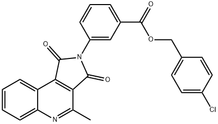 4-chlorobenzyl 3-(4-methyl-1,3-dioxo-1,3-dihydro-2H-pyrrolo[3,4-c]quinolin-2-yl)benzoate Struktur