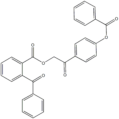 2-[4-(benzoyloxy)phenyl]-2-oxoethyl 2-benzoylbenzoate Struktur