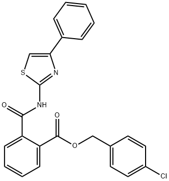 4-chlorobenzyl 2-{[(4-phenyl-1,3-thiazol-2-yl)amino]carbonyl}benzoate Struktur