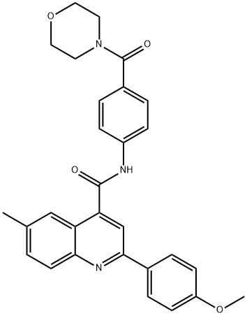 2-(4-methoxyphenyl)-6-methyl-N-[4-(4-morpholinylcarbonyl)phenyl]-4-quinolinecarboxamide Struktur