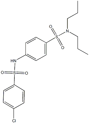 4-{[(4-chlorophenyl)sulfonyl]amino}-N,N-dipropylbenzenesulfonamide Struktur