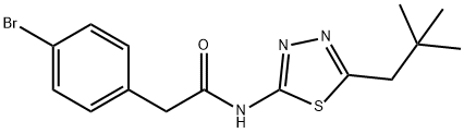 2-(4-bromophenyl)-N-(5-neopentyl-1,3,4-thiadiazol-2-yl)acetamide Struktur