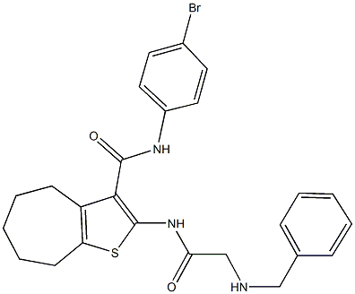 2-{[(benzylamino)acetyl]amino}-N-(4-bromophenyl)-5,6,7,8-tetrahydro-4H-cyclohepta[b]thiophene-3-carboxamide Struktur