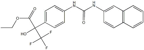 ethyl 3,3,3-trifluoro-2-hydroxy-2-(4-{[(2-naphthylamino)carbonyl]amino}phenyl)propanoate Struktur