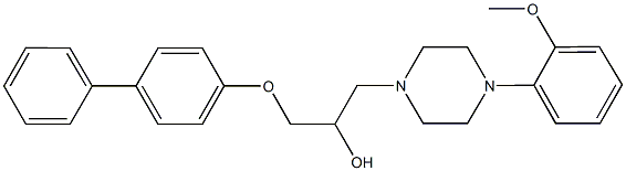 1-([1,1'-biphenyl]-4-yloxy)-3-[4-(2-methoxyphenyl)-1-piperazinyl]-2-propanol Struktur