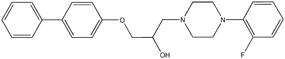 1-([1,1'-biphenyl]-4-yloxy)-3-[4-(2-fluorophenyl)-1-piperazinyl]-2-propanol Struktur