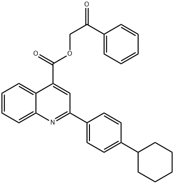 2-oxo-2-phenylethyl 2-(4-cyclohexylphenyl)-4-quinolinecarboxylate Struktur