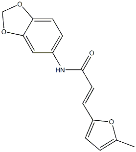 N-(1,3-benzodioxol-5-yl)-3-(5-methyl-2-furyl)acrylamide Struktur