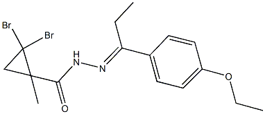 2,2-dibromo-N'-[1-(4-ethoxyphenyl)propylidene]-1-methylcyclopropanecarbohydrazide Struktur