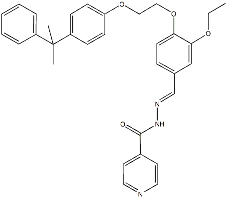 N'-(3-ethoxy-4-{2-[4-(1-methyl-1-phenylethyl)phenoxy]ethoxy}benzylidene)isonicotinohydrazide Struktur