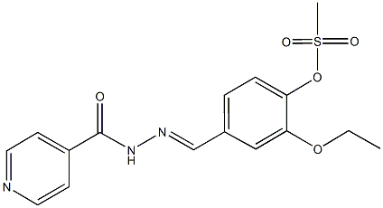 2-ethoxy-4-(2-isonicotinoylcarbohydrazonoyl)phenyl methanesulfonate Struktur