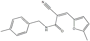 2-cyano-N-(4-methylbenzyl)-3-(5-methyl-2-furyl)acrylamide Struktur