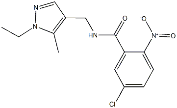 5-chloro-N-[(1-ethyl-5-methyl-1H-pyrazol-4-yl)methyl]-2-nitrobenzamide Struktur