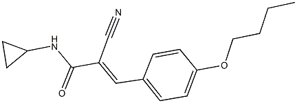 3-(4-butoxyphenyl)-2-cyano-N-cyclopropylacrylamide Struktur