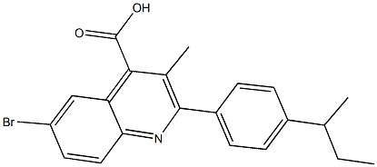 6-bromo-2-(4-sec-butylphenyl)-3-methyl-4-quinolinecarboxylic acid Struktur