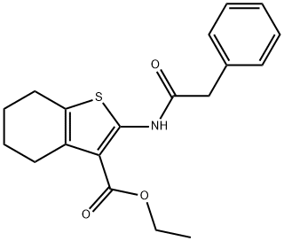 ethyl 2-[(phenylacetyl)amino]-4,5,6,7-tetrahydro-1-benzothiophene-3-carboxylate Struktur