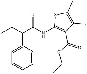 ethyl 4,5-dimethyl-2-[(2-phenylbutanoyl)amino]-3-thiophenecarboxylate Struktur