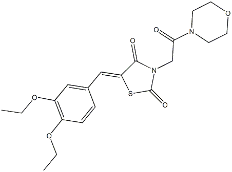 5-(3,4-diethoxybenzylidene)-3-[2-(4-morpholinyl)-2-oxoethyl]-1,3-thiazolidine-2,4-dione Struktur