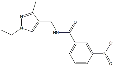 N-[(1-ethyl-3-methyl-1H-pyrazol-4-yl)methyl]-3-nitrobenzamide Struktur