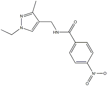 N-[(1-ethyl-3-methyl-1H-pyrazol-4-yl)methyl]-4-nitrobenzamide Struktur