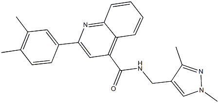 2-(3,4-dimethylphenyl)-N-[(1,3-dimethyl-1H-pyrazol-4-yl)methyl]-4-quinolinecarboxamide Struktur