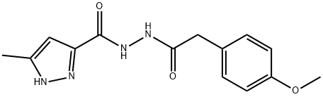 N'-[(4-methoxyphenyl)acetyl]-3-methyl-1H-pyrazole-5-carbohydrazide Struktur